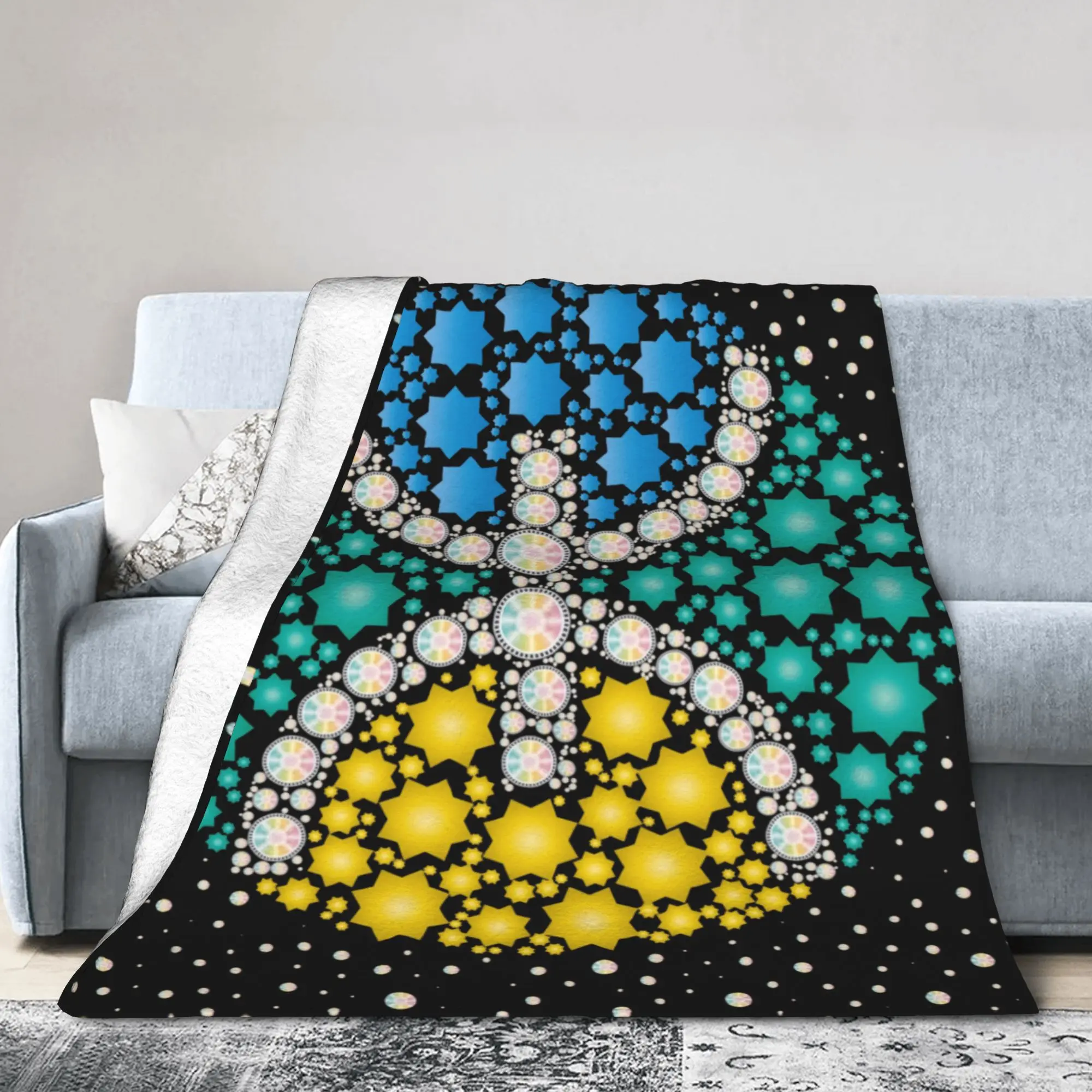 Custom 3D Print Circle Amazigh Art Blankets Breathable Soft Flannel Winter  Throw Blanket for Couch Home Bed