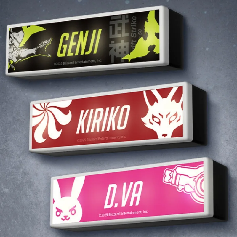 Authentic Kiriko D.Va Genji Magnetic Multi‑Function Night Light Tri‑Color LED Rechargeable Bedside Ornament Collectible Toy Gift