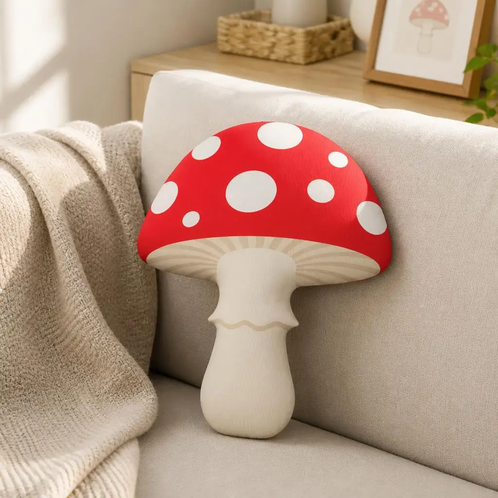 Mushroom Toadstool Fairycore Cottagecore Woodland Nature Shaped Pillow Throw Pillow for Sofa Home Decoration
