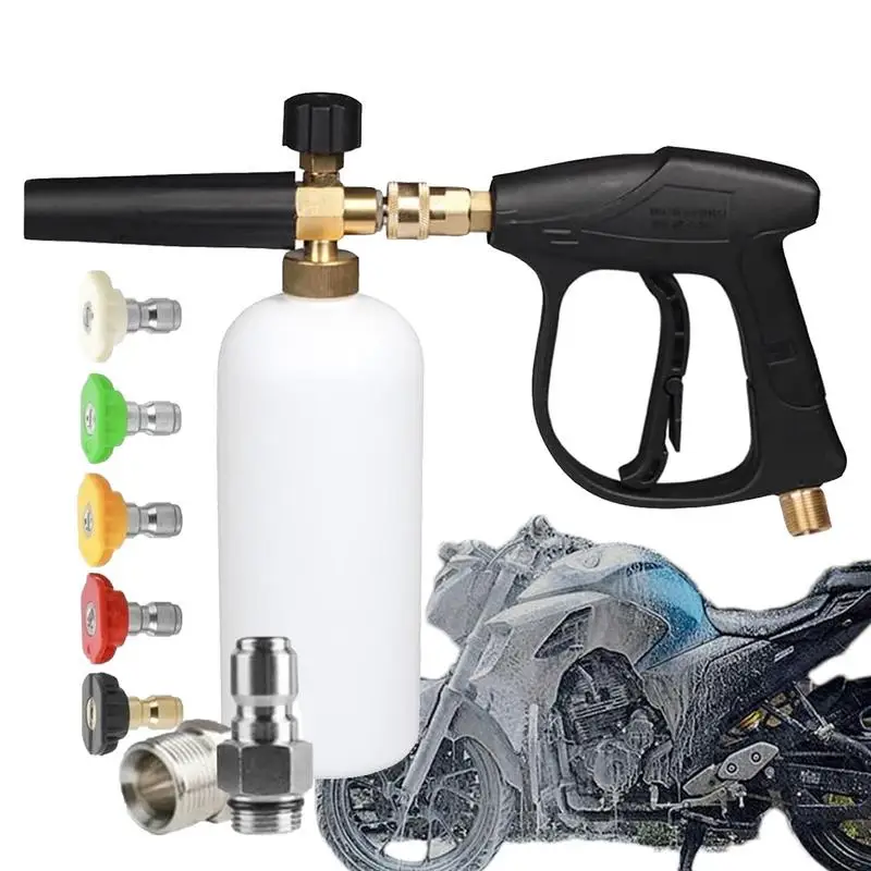 

1L Foam Sprayer Pump Foam Sprayer 5 Pressure Washer Nozzle Tips Hand Pressurized Sprayer for vehicle Washing Home Cleaning