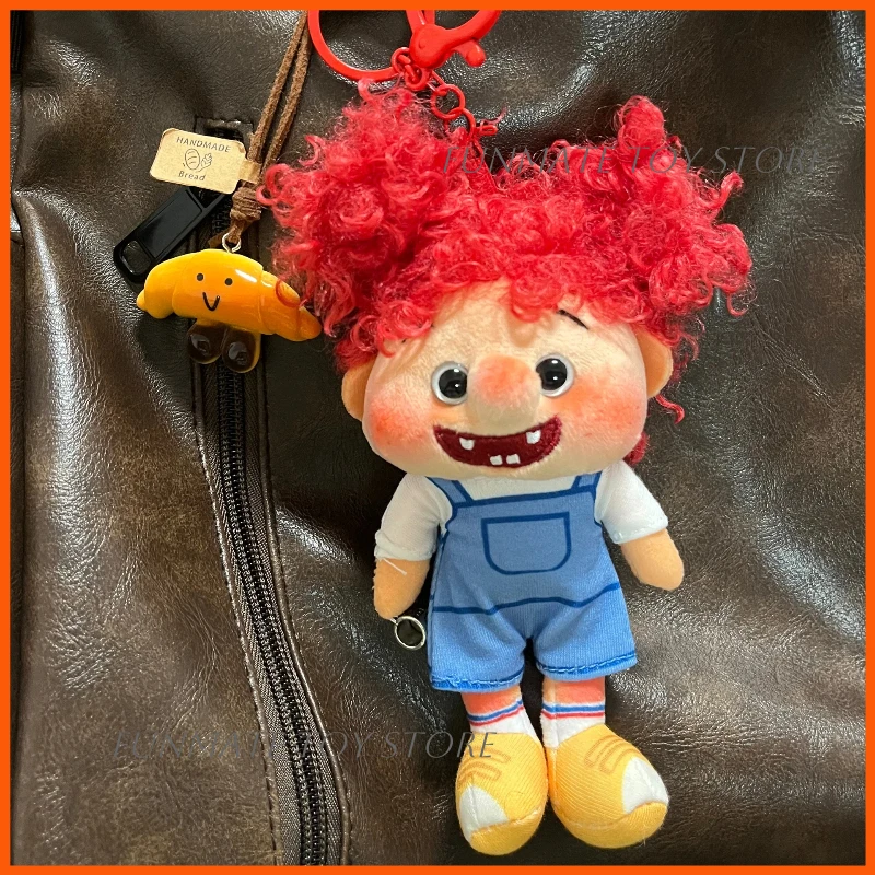Original TheGreenParty Pendant Ugly-Cute Freckled Curly Plush Doll Bag Keychain Pendant Bag Decoration Girl Birthday Gifts