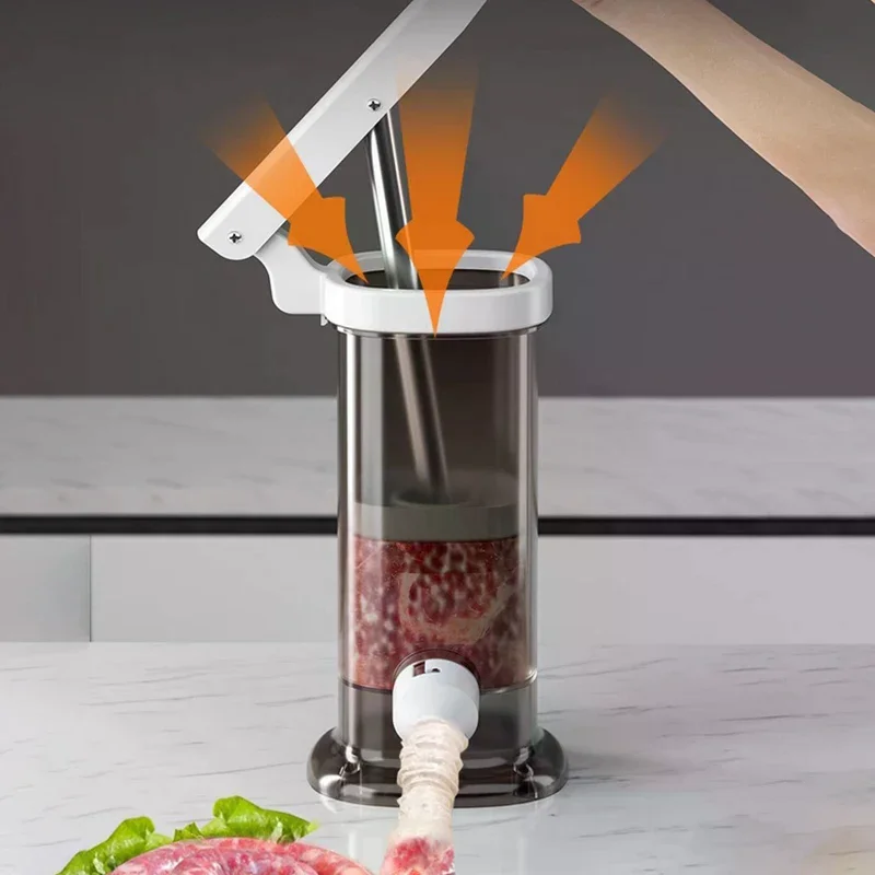 Sausage Maker With Stuffing Pipe Manual Fast Meat Stuffer Filling Machine Large Capacity Heavy Duty Kitchen Tools Homemade