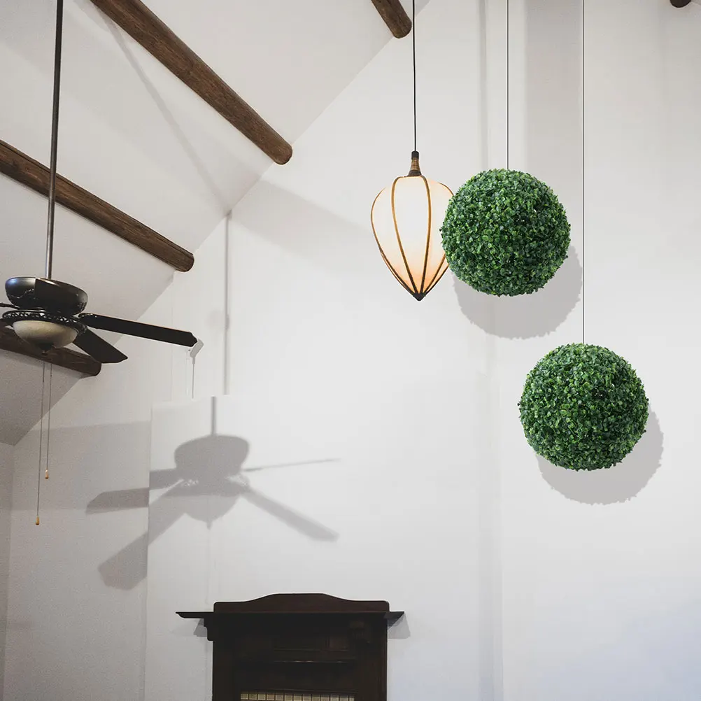 

5Pcs Simulation Plant Topiary Balls Indoor Outdoor Hanging Decor Natural Green Leaf Decorative Balls Party Supplies