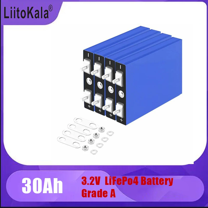 

1-2PCS LiitoKala Brand-new Rechargeable Battery 3.2V 30Ah Lifepo4 A self-made 12V48RV solar golf cart EU/US Duty-free