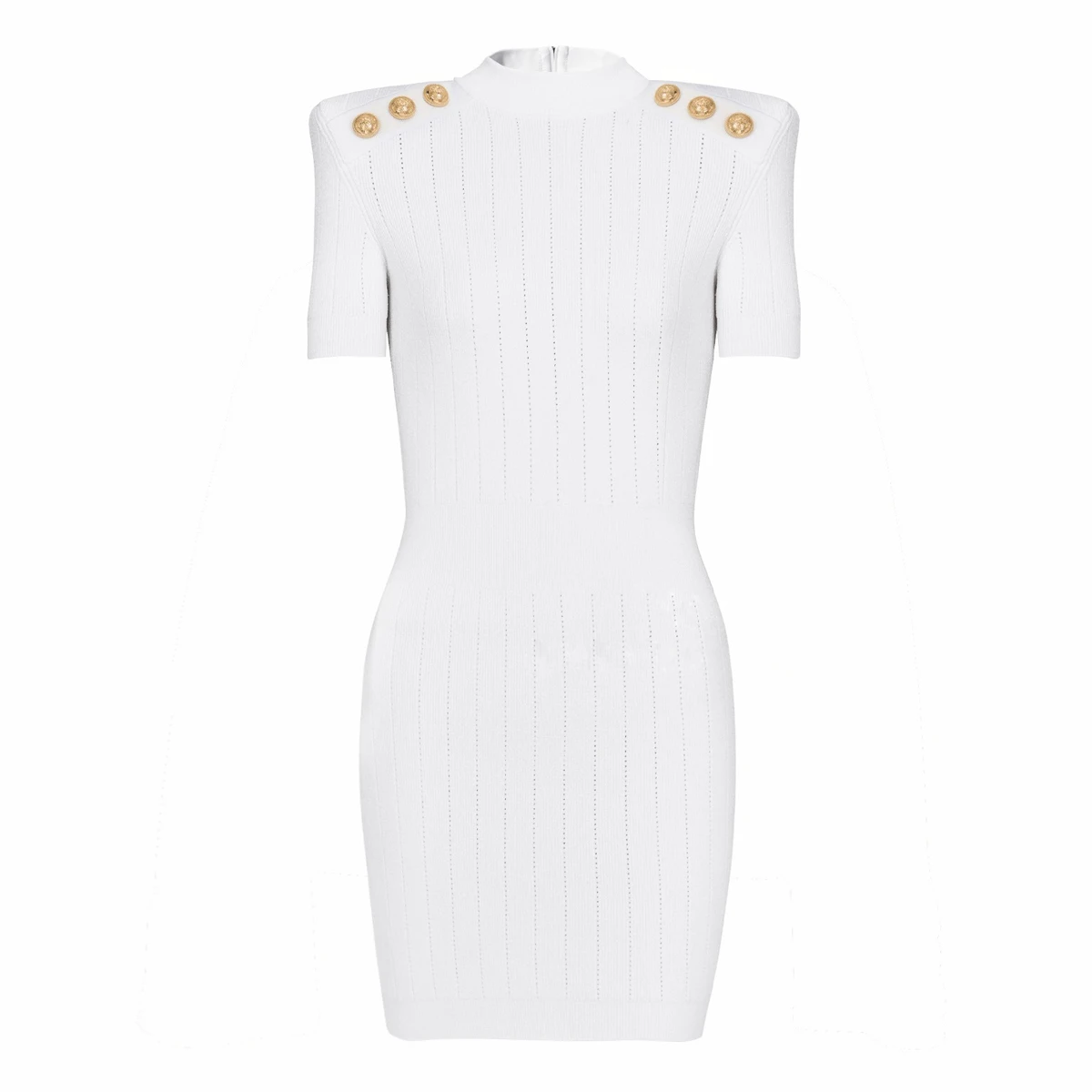 

Summer New High-Quality Fashionable Classic Temperament Commuting Slim Fit Women's Short Back Zipper Round Neck Knitted Dress