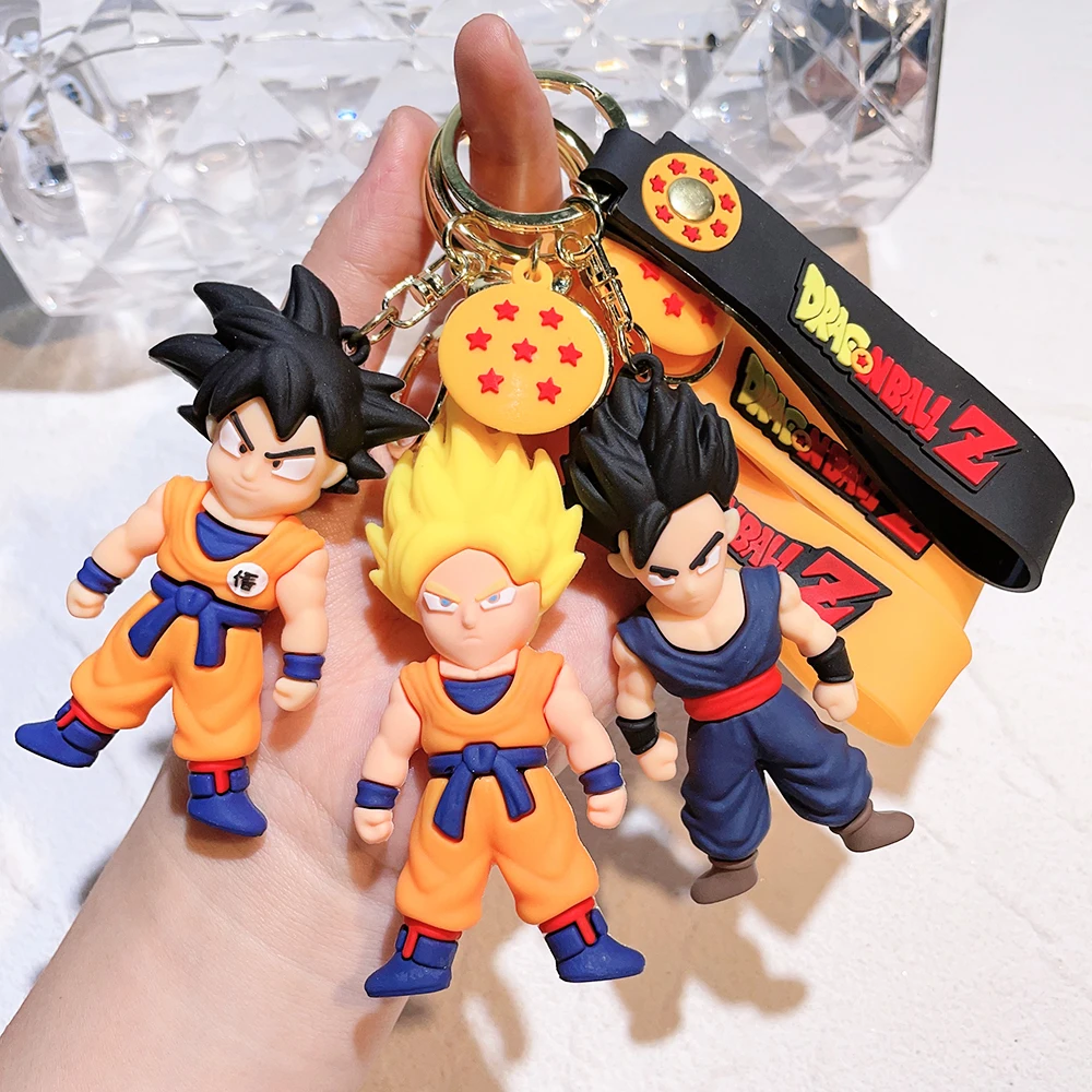 Anime Dragon Ball Key Chain Z Super Saiyan Son Goku Bulma Broly Piccolo Majin Buu Series Bag Pendant Keyring Toys for Boy Gift