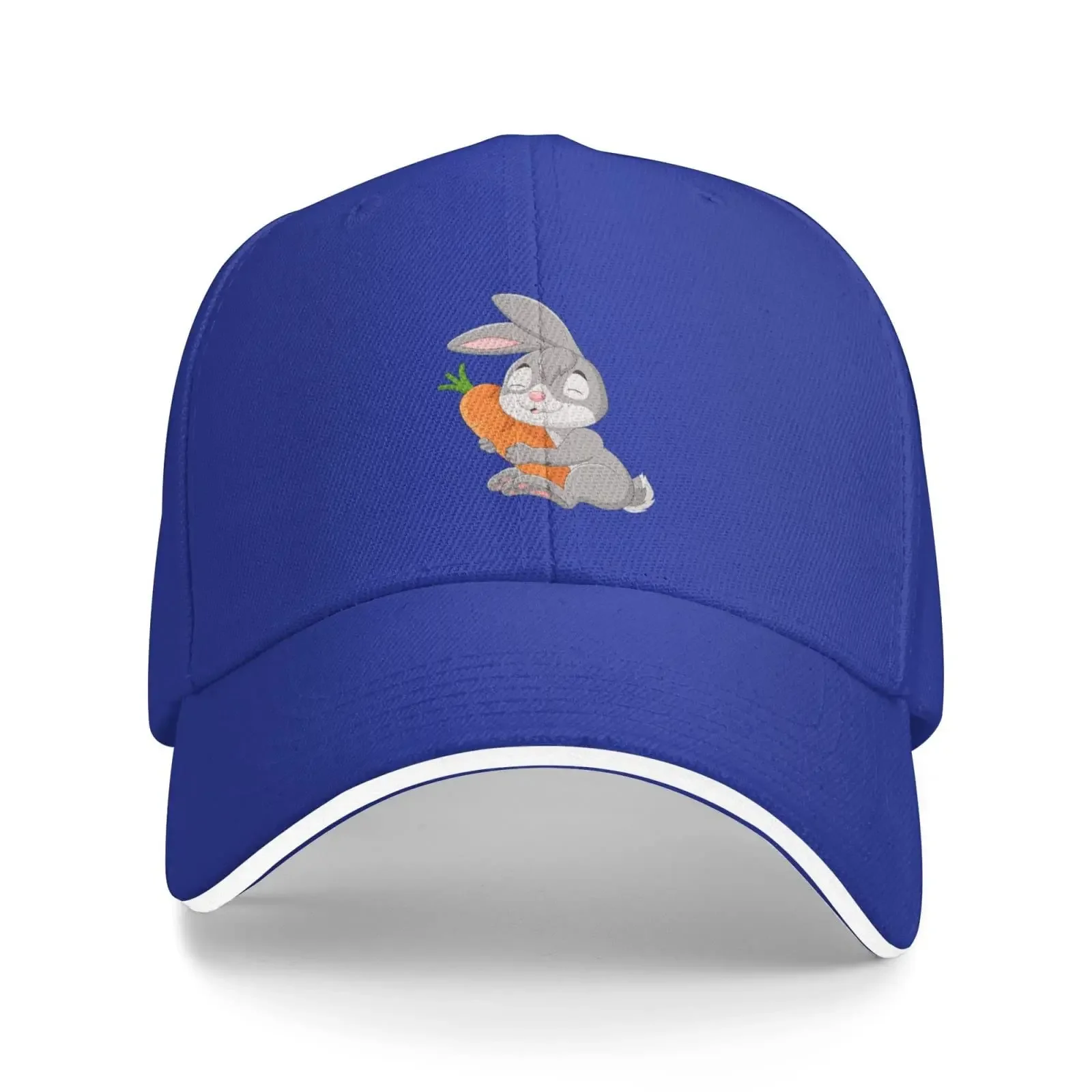 Rabbit Holding A Carrot Baseball Cap for Men Women Adjustabl Unisex Dad Trucker Hat