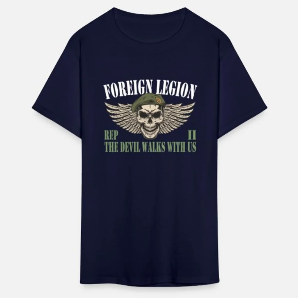 Foreign Legion Military Paratrooper Skull Legion Etrangere T-Shirt 100% Cotton O-Neck Short Sleeve Summer Casual Mens T-shirt