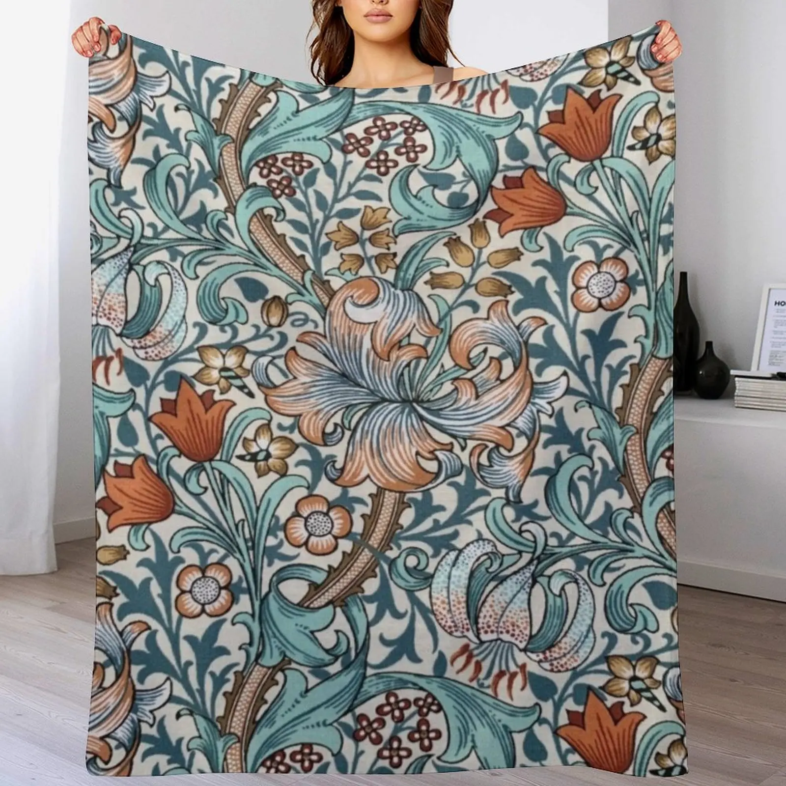 william Morris honeysucklea Throw Blanket blankets and throws Hair Blankets