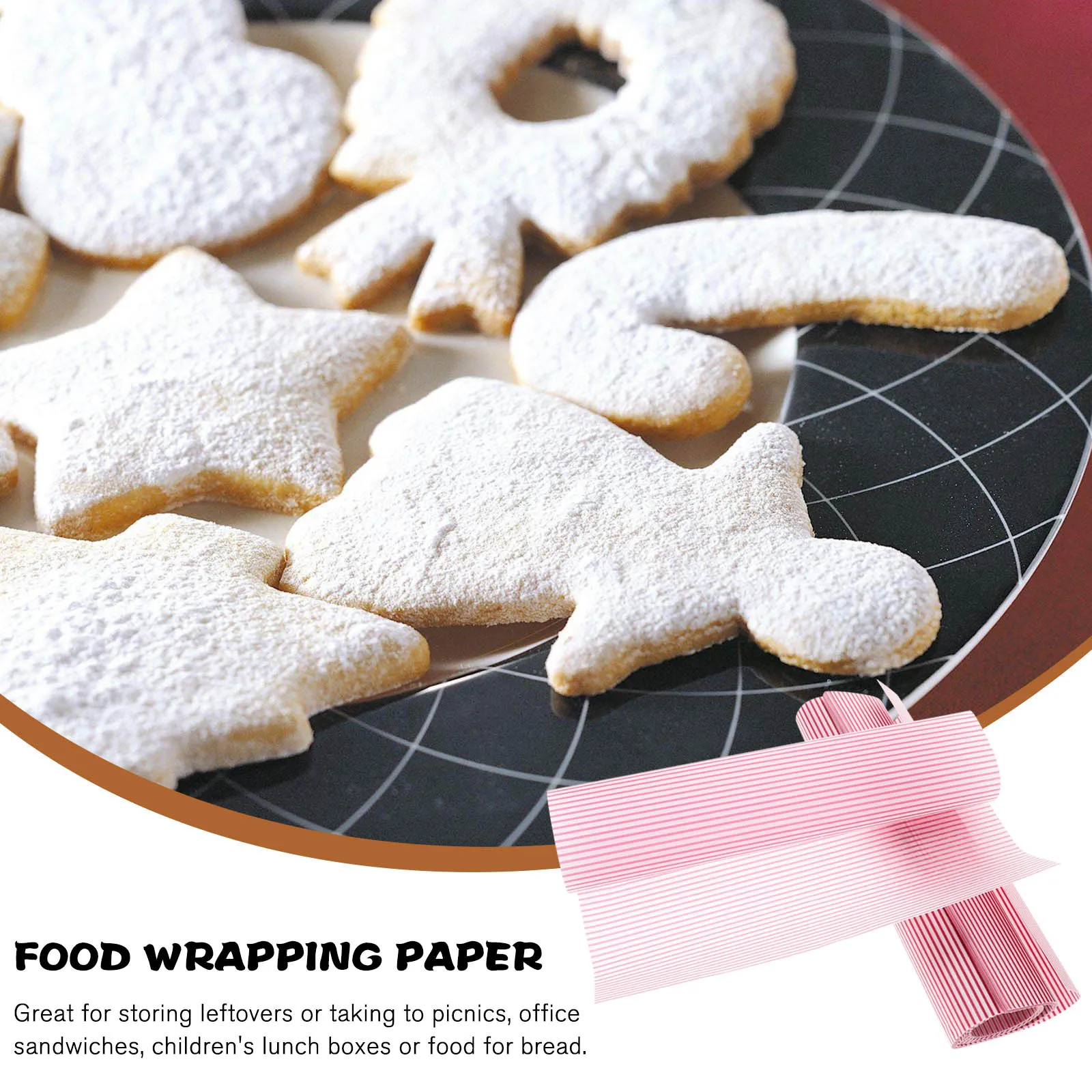 

100pcs Baking Wax Paper 7 Inch Colored Check Food Wrappers Oil Proof Sandwich Packing Cake Bread Rolls Sheets