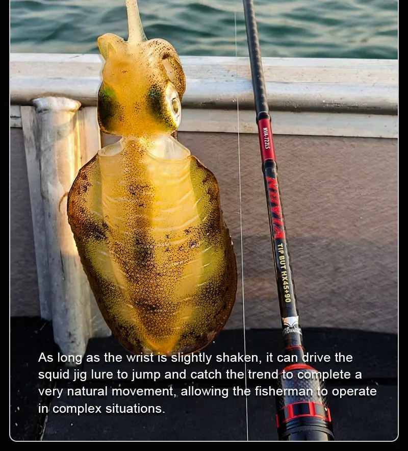 PURELURE Tintenfisch Stange Surf Spinning Tintenfisch Stange Köder Holzstab EGI Stange Tintenfisch Jig Köder Big Tail Tintenfisch Tintenfisch – Detail 6