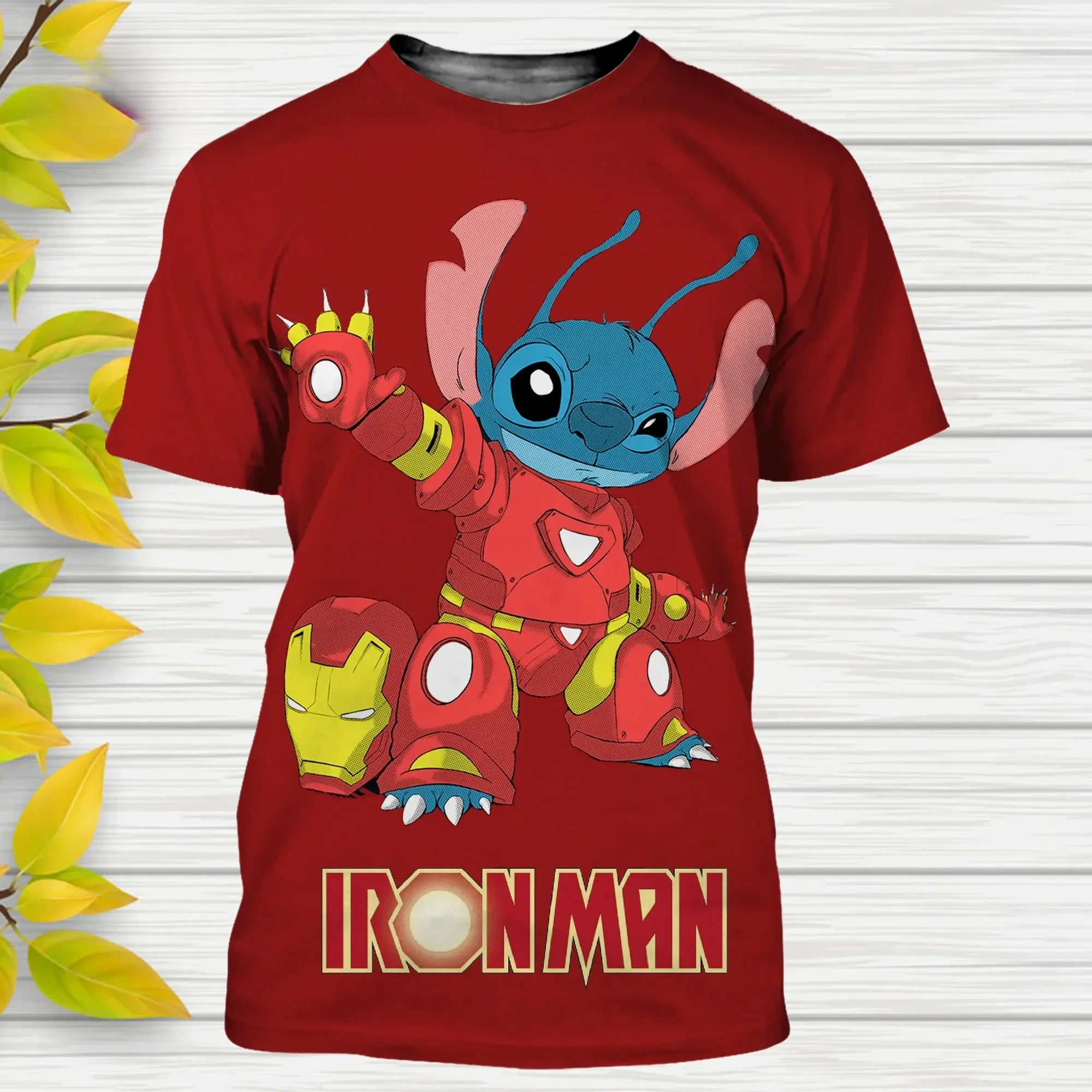 Disney Halloween Stitch Męska Damska Koszulka z Krótkim Rękawem Casualowy Styl Druk 3D Dziecięca Koszulka Letnia Casualowa Streetwear T-shirt Top z Kreskówką