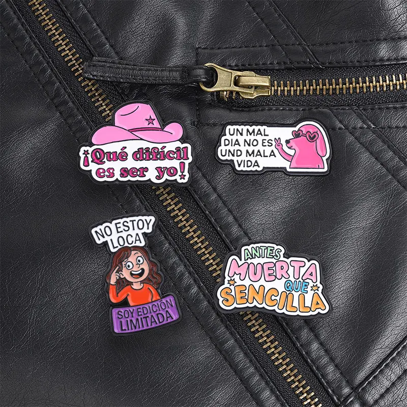 Antes Muerta Que Sencilla Spanish Feminist Pin Statement Brooch for Unapologetic Personalities Casual Outfit Accessory