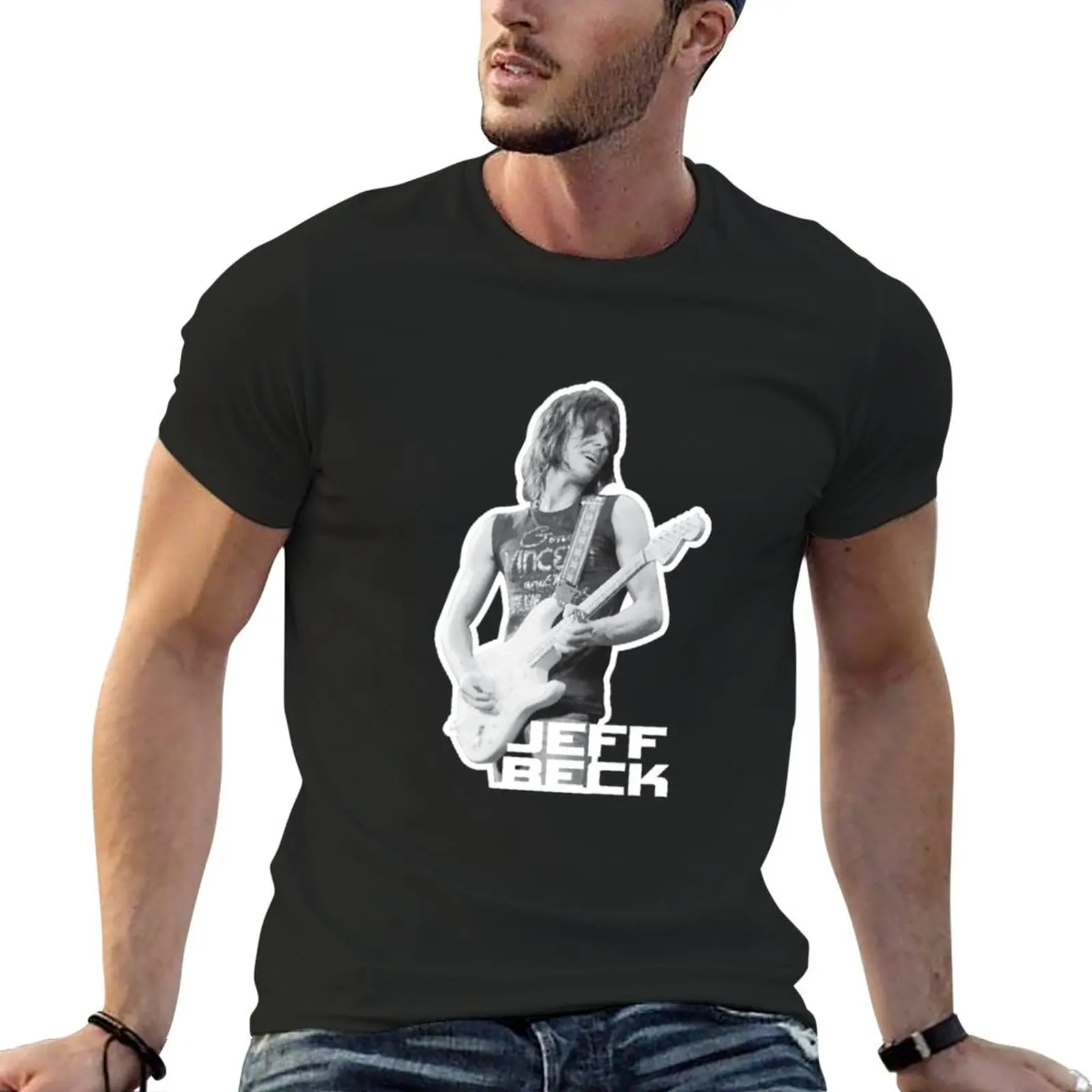 

Новинка, футболка jeff beck, летний топ, летняя одежда, Мужская хлопковая футболка, футболка