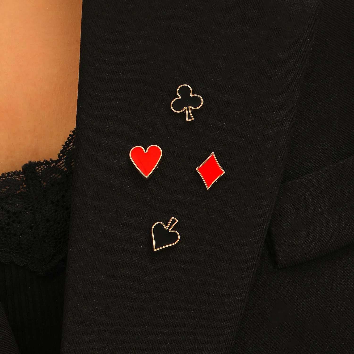 Sparkling Full Crystal Poker Brooch Pins 10 J Q K A 2021 Designer Women Fashion Jewelry Gift
