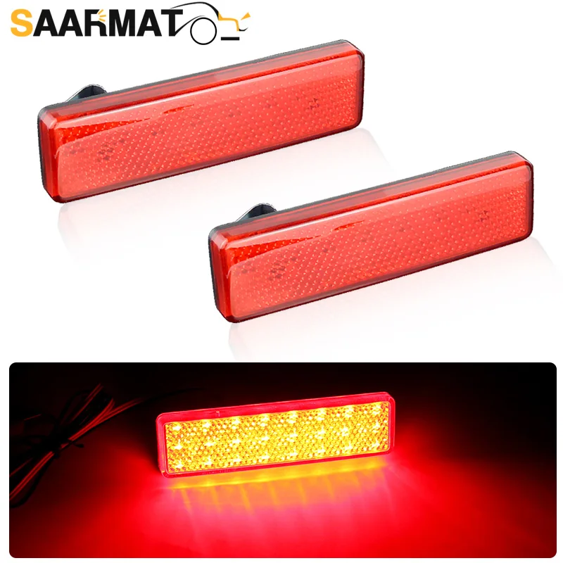 2PCS LED Rear Bumper Reflector Light Brake Lamp For Renault Trafic Master For Nissan Primastar For Opel Vauxhall Vivaro Movano