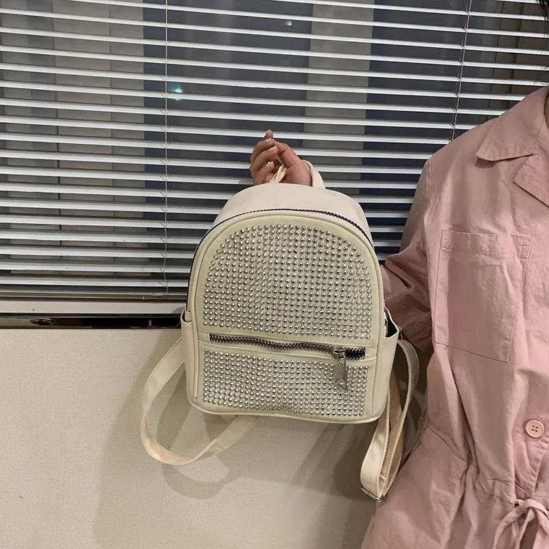 Personalised Rhinestone Backpack For Women Fashion Large Capacity Shoulder Bag Travel Shopping Rucksack Female Trendy Handbag
