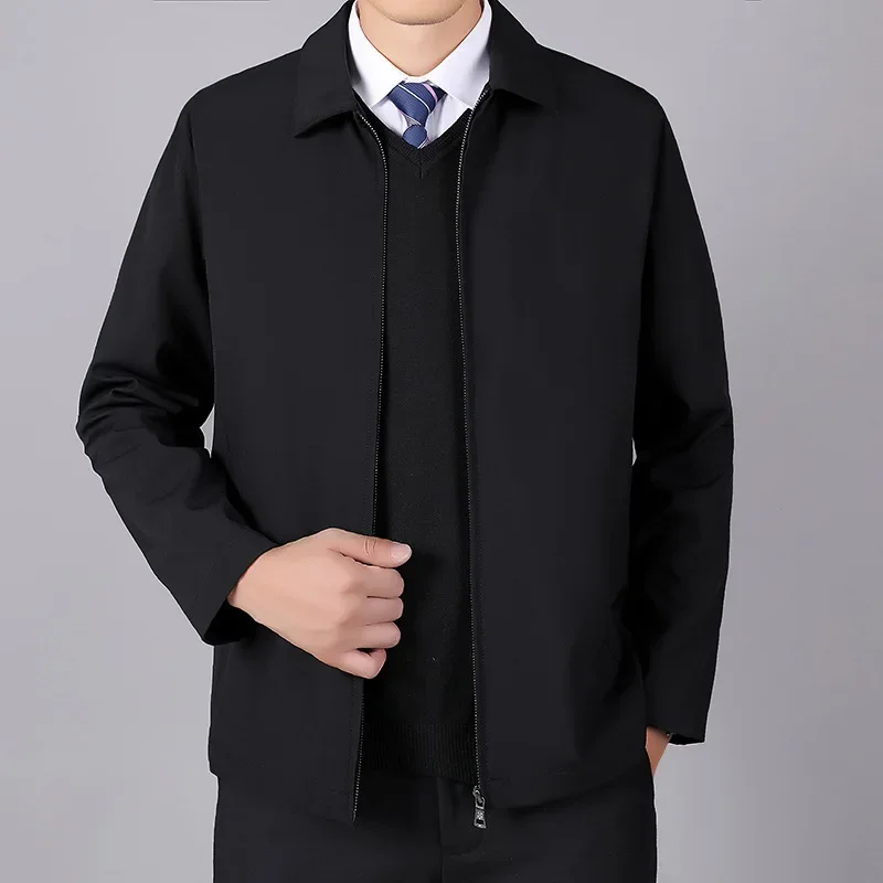 

Men Black Blue Casual Business Office Wear Coat Plus Size Long Sleeve Gentleman Zipper Oversize Formal Jacket 3xl 4xl Outerwear