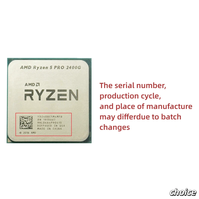 معالج AMD Ryzen 5 R5 PRO 2400G 3.6 جيجا هرتز رباعي النواة ثماني الخيوط مقبس AM4 CPU