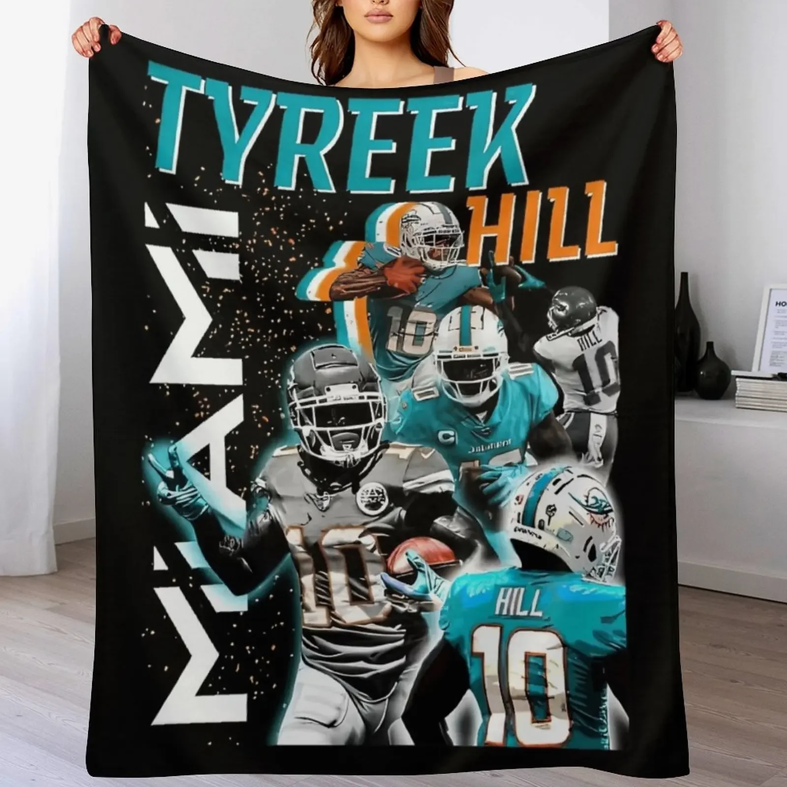 

Tyreek Hill Graphic Throw Blanket Hair Extra Large Throw Summer cosplay anime Blankets