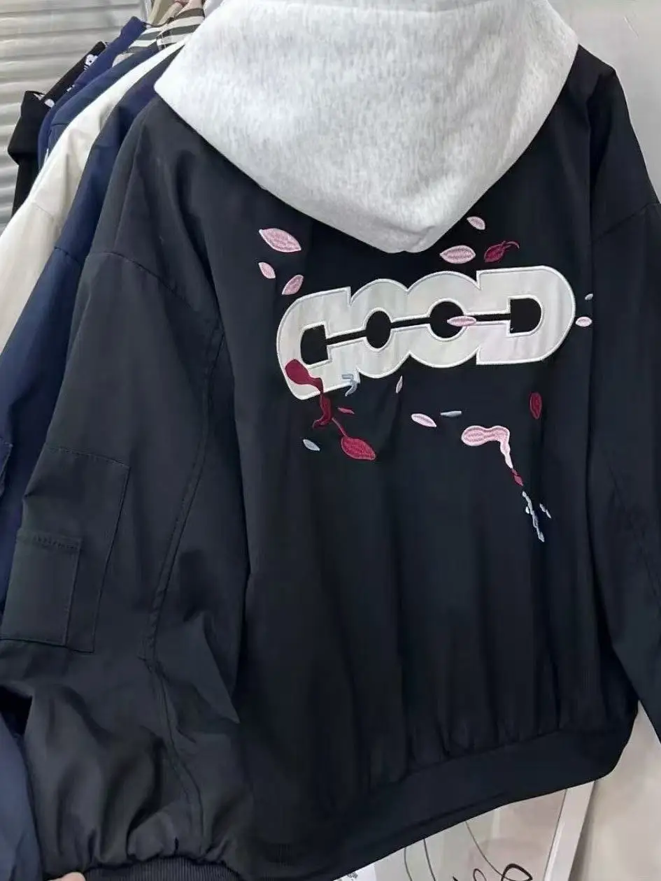 

Loose Fit Baseball Jaet Outerwear for Men And Women Student Couple Good Embroidered Letter Design American Sle Autumn New