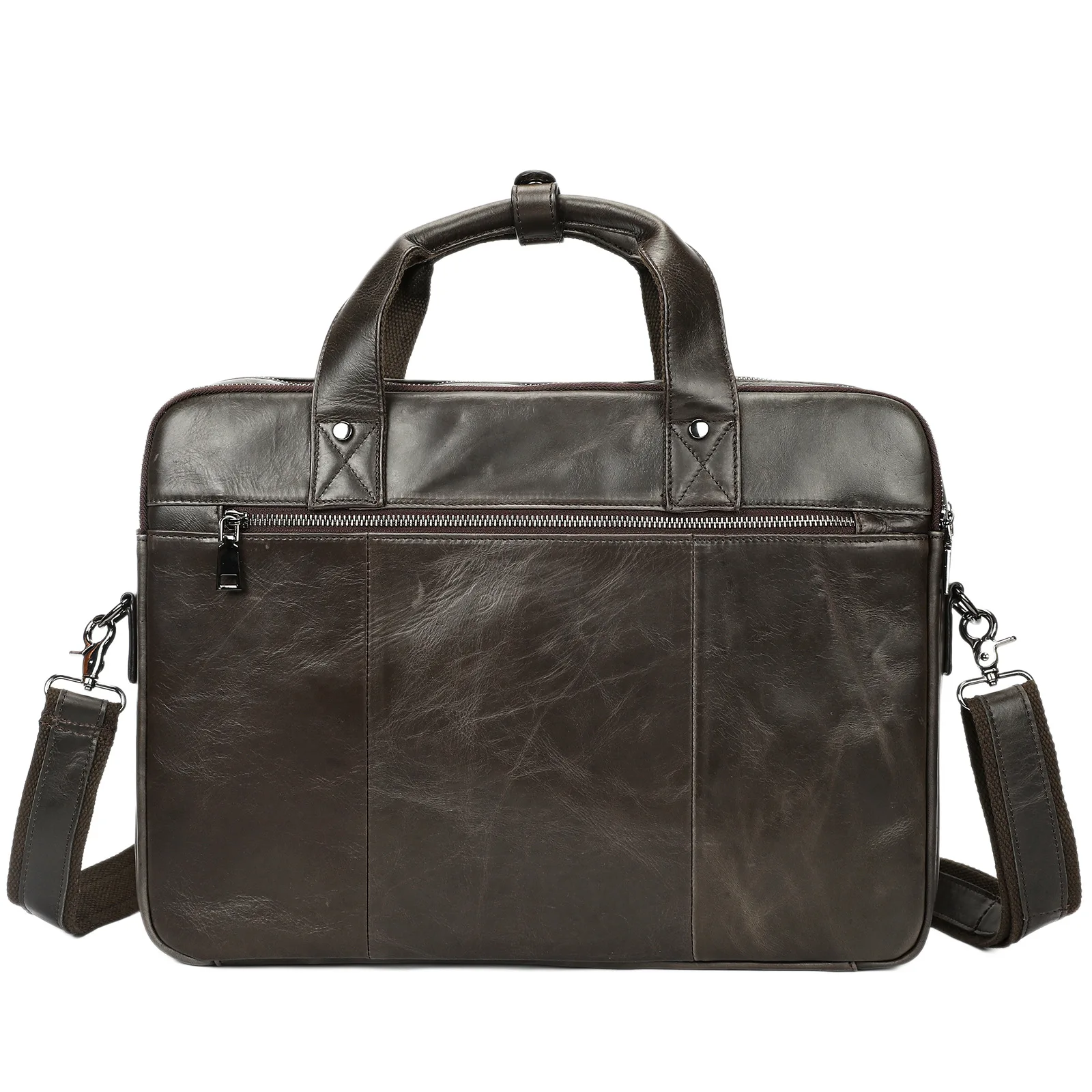 ของแท้หนังธุรกิจ Briefcases สีดําสําหรับชายกระเป๋าถือหรูแล็ปท็อปกระเป๋าเอกสารกระเป๋า 16 นิ้วกระเป๋าคอมพิวเตอร์สํานักงาน
