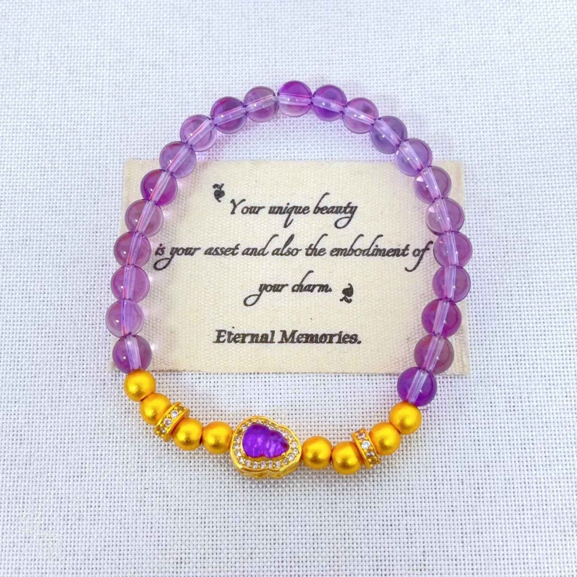 

Plated Real Gold Preservation Antique Sand Gold Amethyst Gourd Running Ring Light Luxury High End Feeling Simple Girls Gift