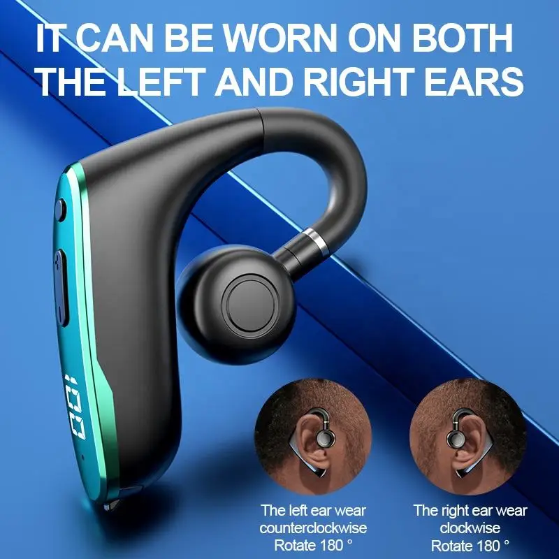 W8 Conducción ósea BT5.0 Auriculares Pantalla digital Auriculares inalámbricos para colgar en la oreja Deportes Correr Auriculares de negocios