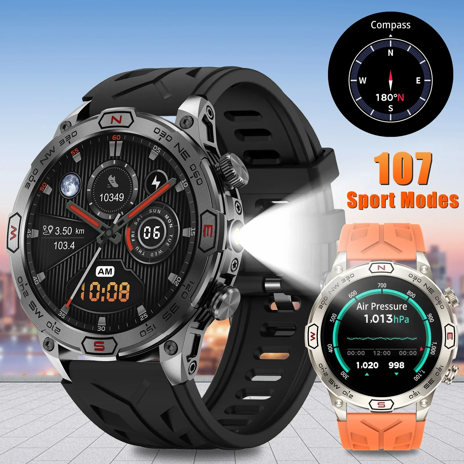 

New 2024 Smartwatch KC86 for Men. 1.43" AMOLED. Sports. Waterproof. Features Galore. Compass & Barometer. Lights.