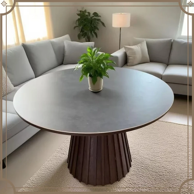 X-S  solid wood log high-end round table modern simple home HG
