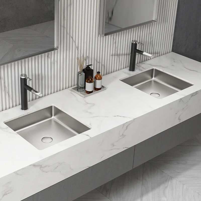 

Умывальник под столешницей из нержавеющей стали, квадратный умывальник для унитаза