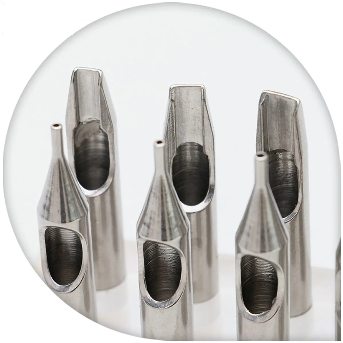 DT38 22pcs Tattoo Tips Full Set 304 Stainless Steel Set Body Art Tattoo Shader Liner Nozzle Tip for Tattoo Needles