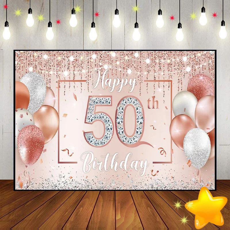 Happy 50th Birthday Background Photography Backdrops The Breath of Youth Custom Backdrop Sweet Photo Prince Decoration Adult Man