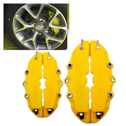 Car Caliper Cover Kits Yellow 4Pcs Accessories Brake Caliper Disc Front/Rear Parts Universal New Practical Durable