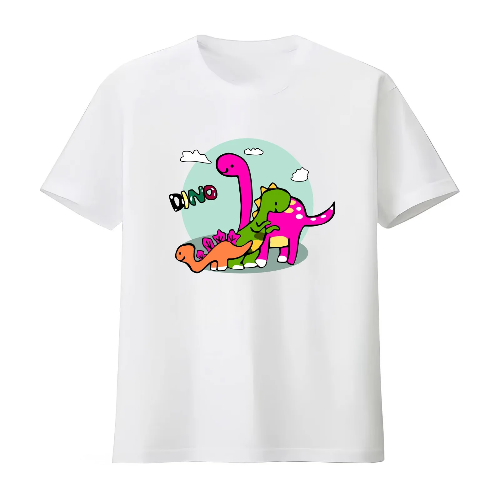 Its Okay Not to be Okay Dino Family Animated T-Shirt Summer Casual Cotton Tee Oversized Streetwear Tops Vintage Graphic Print