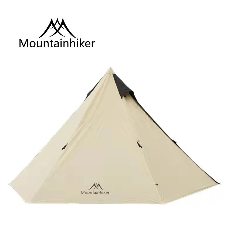 

3-4Person Outdoor Four Seasons Camping Windproof Sunscreen Rainproof Portable Disassembly Spire Black Tower Tent