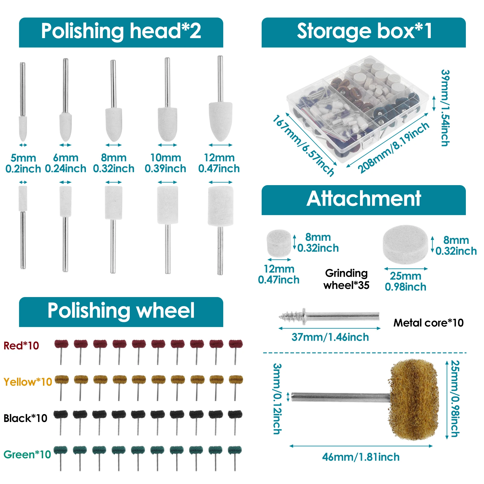 Polishing Buffing Wheel For Dremel Rotary Tool Accessories Cotton Wool Grinding Sanding Drill Bits Jewelry Buffing Drill Kit