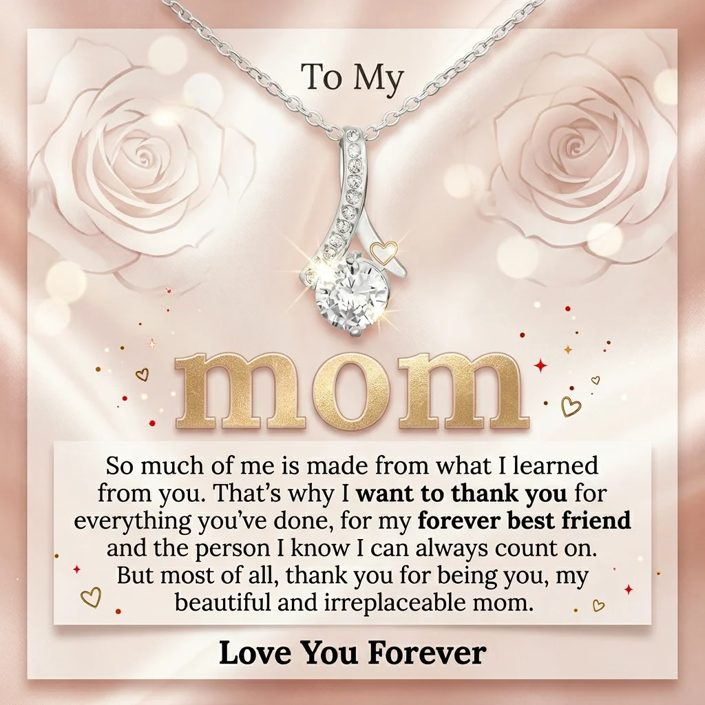 To My Love Mom Gift Moon Pendants Alluring Beauty Necklace Jewelry Holiday 2026 Women Mother Necklaces Gift Box
