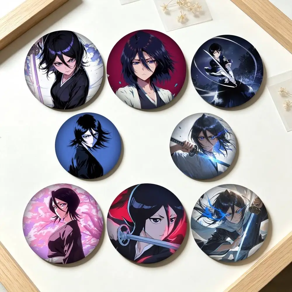 R-Rukia BLEACH Anime  25mm 32mm 44mm 58mm 75mm Brooches Badges Pins for Accessories Gift