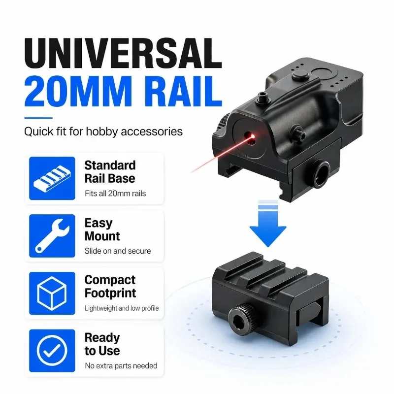 Portable Mini Red‑beam Hobby Ornament, Precision Adjust Indicator Module Compatible with Multi‑style 20mm Rails