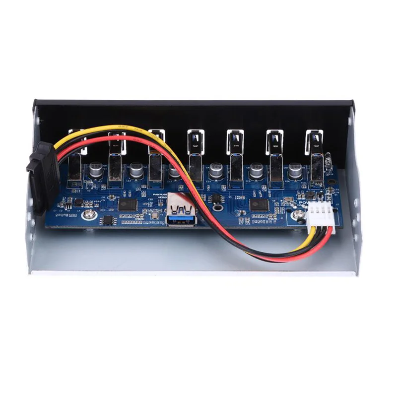 컴퓨터 케이스용 전면 패널 USB 3.0 허브, USB 3.0, 19 핀 헤더-A 타입 수 케이블, 5Gbps, 5.25 인치 CD-ROM 드라이브 베이 CD ROM, 7 포트