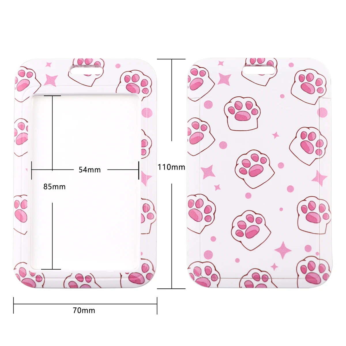 Kawaii Cat Paw cremital Holder Pink Lanyard Neck Strap portachiavi ID Card Sleeves Badge Holder Hang Rope portachiavi accessori