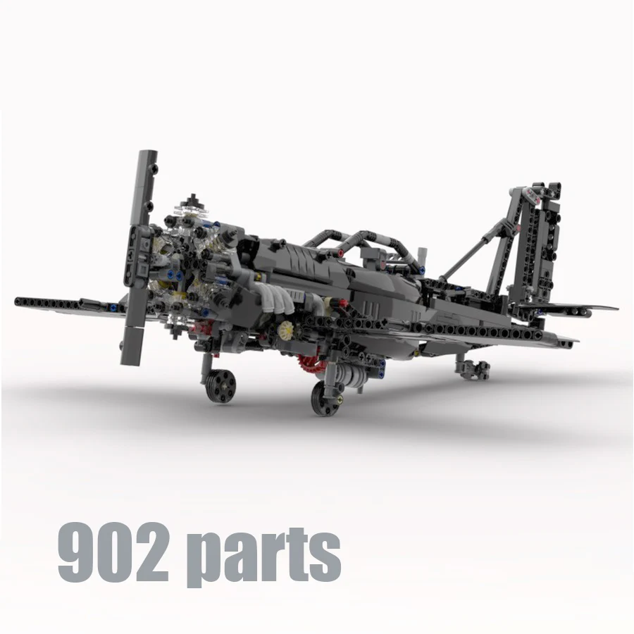 902 parts blocks  moc World War II aircraft Air Force  airplane Birthday present 124485