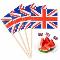 100 Pcs United Kingdom Flag British Toothpick Flags Party Cupcake Toppers Union Jack Flag Picks Queens 70 Years Cocktail Sticks
