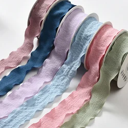 Bow Hair Accessories Handmade Decoration Fabric DIY 10 Yards/Roll Wrinkled Lace edge Ribbons Flower Gift Packing Drop Shipping