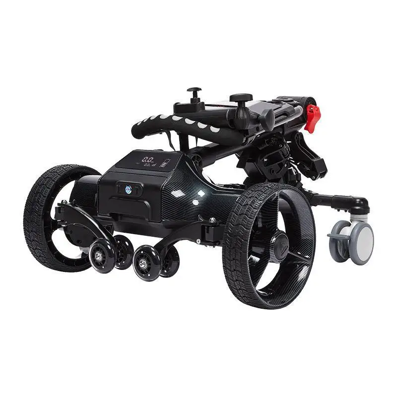 Electric golf chartered cart, automatic follow long battery life six-wheel trolley foldable