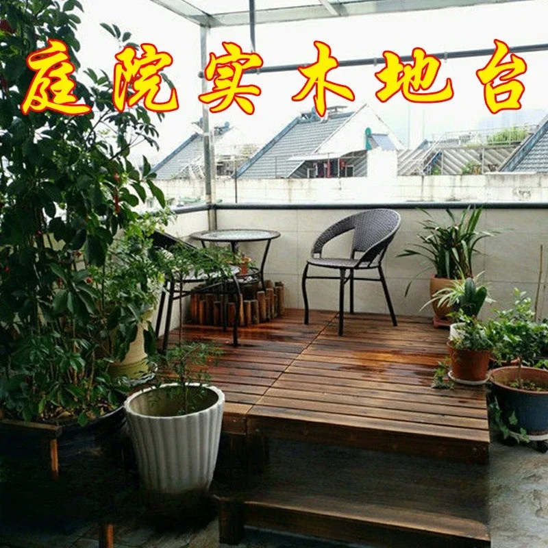 Houten vloer voor buiten, platformtreden balkon vrije tijd binnenplaats massief hout, platformtuin tatami waterdichte combinatie