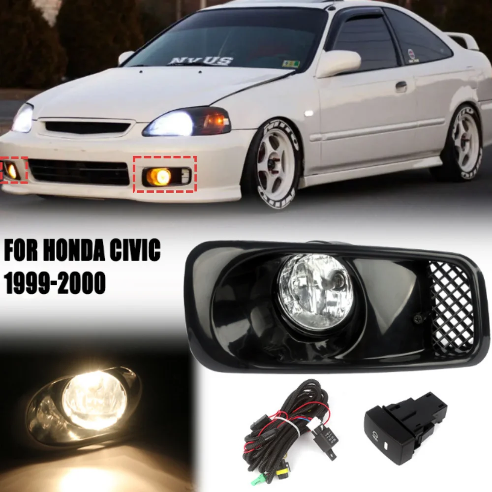 

For Honda Civic EK3 1999-2000 car front bumper halogen fog lamp assembly kit