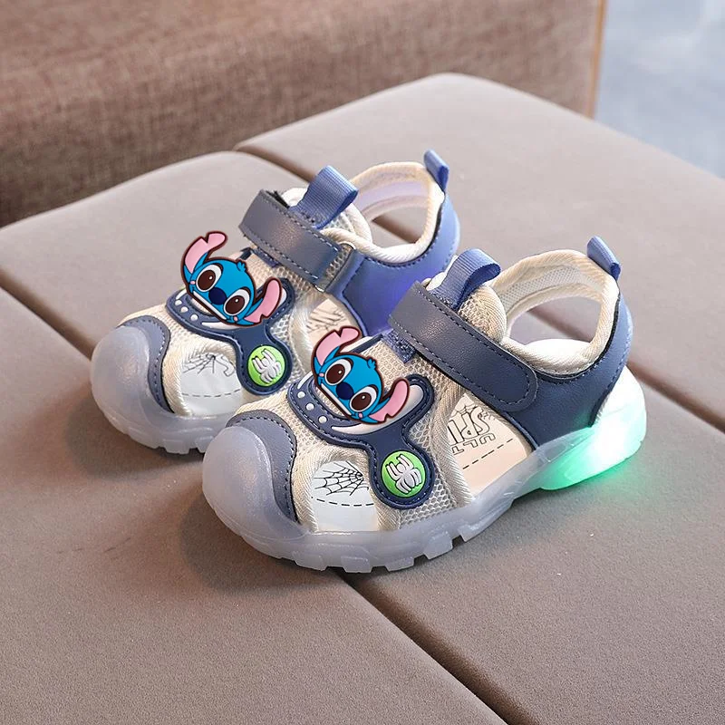 

Детские сандалии с Микки Маусом Disney, весна-лето, новая сетчатая пляжная обувь Baotou с вырезами для мальчиков и девочек, повседневная обувь на мягкой подошве