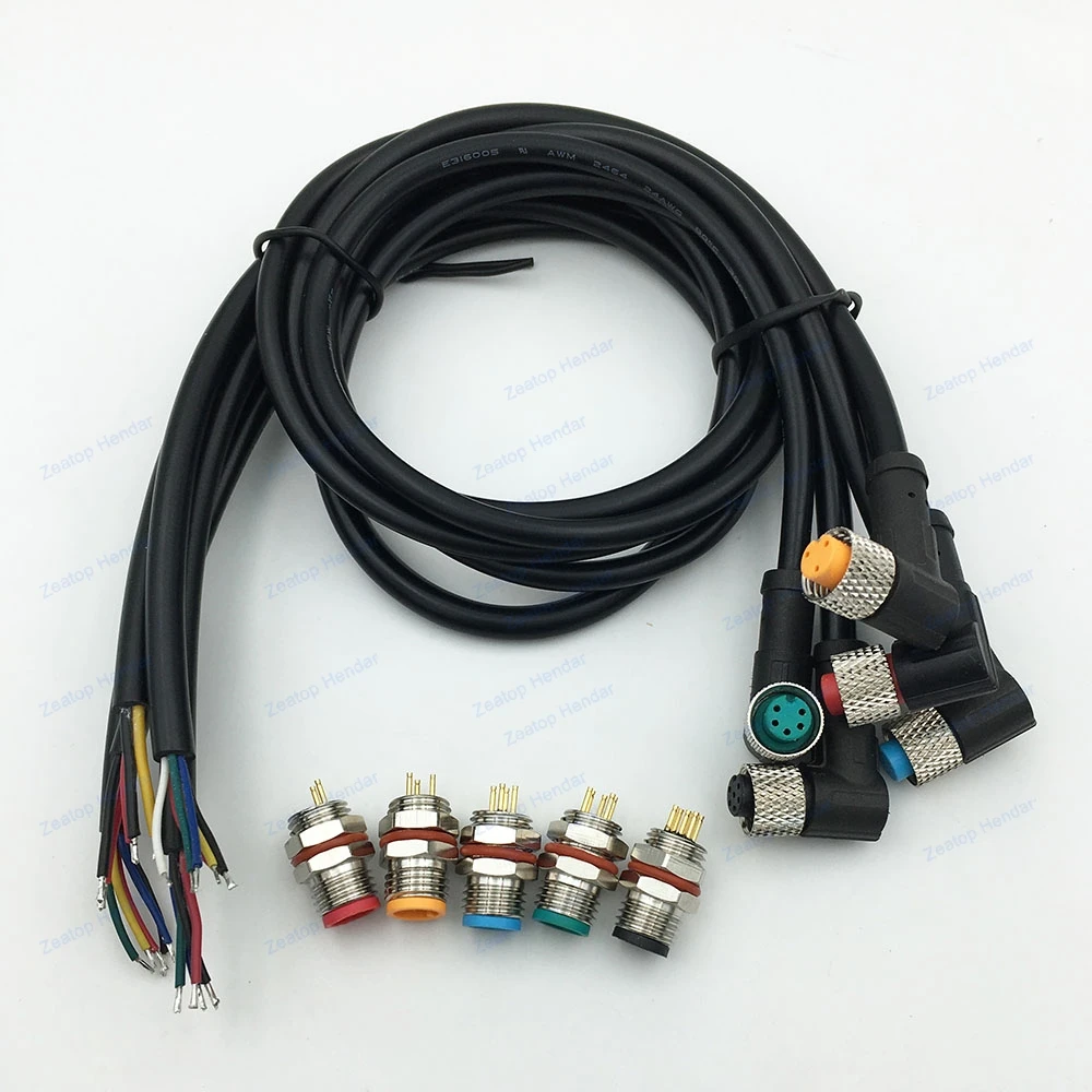 M8 مجموعة المسمار المعدني ، المكونات الإناث مع كابل 50 سنتيمتر ، استشعار مأخذ الذكور ، سلك إشارة الطاقة ، IP67 مقاوم للماء ، 2 دبوس ، 3 دبوس ، 4 دبوس ، 5 دبوس ، 6 دبوس ، 1 مجموعة ، الزاوية اليمنى #2